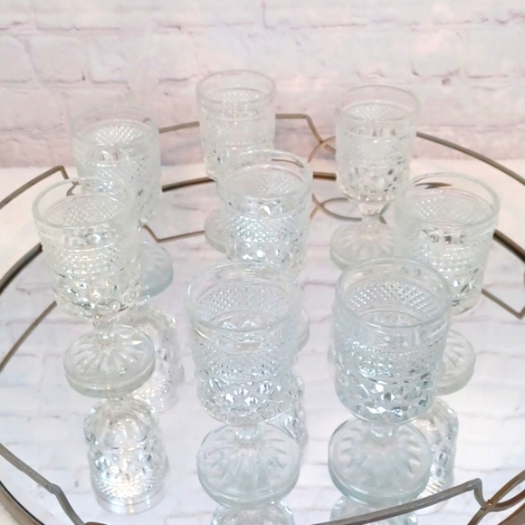 Anchor Hocking Clear Vintage Water Goblet Glasses 8 - Picture 1 of 7